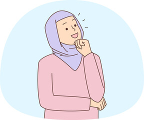 Woman in hijab thinking making decision