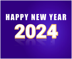 2024 New Year Holiday Design Abstract Vector Logo Symbol Illustration With Purple Background