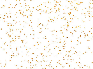 Realistic Golden Confetti and serpentine explosion For The Festival Party Ribbon Blast Carnival Elements Or Birthday Celebration