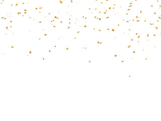 Realistic Golden Confetti and serpentine explosion For The Festival Party Ribbon Blast Carnival Elements Or Birthday Celebration