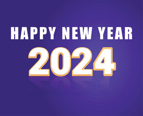 2024 New Year Holiday Design Abstract Vector Logo Symbol Illustration With Purple Background