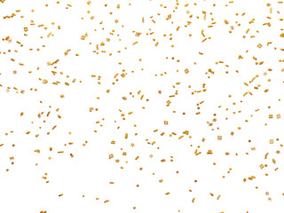 Realistic Golden Confetti and serpentine explosion For The Festival Party Ribbon Blast Carnival Elements Or Birthday Celebration