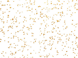 Realistic Golden Confetti and serpentine explosion For The Festival Party Ribbon Blast Carnival Elements Or Birthday Celebration