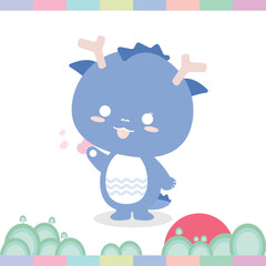 2024 The Year of the Blue Dragon, Happy New Year
