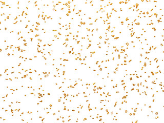 Realistic Golden Confetti and serpentine explosion For The Festival Party Ribbon Blast Carnival Elements Or Birthday Celebration