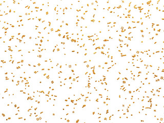 Realistic Golden Confetti and serpentine explosion For The Festival Party Ribbon Blast Carnival Elements Or Birthday Celebration