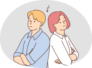 Unhappy couple in argument