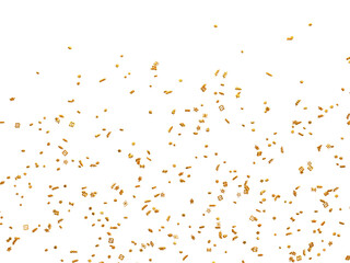 Realistic Golden Confetti and serpentine explosion For The Festival Party Ribbon Blast Carnival Elements Or Birthday Celebration