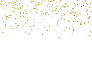 Realistic Golden Confetti and serpentine explosion For The Festival Party Ribbon Blast Carnival Elements Or Birthday Celebration