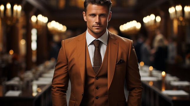 Man in wedding suit.