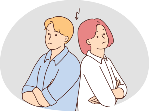 Unhappy couple in argument