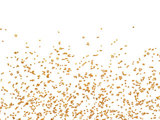 Realistic Golden Confetti and serpentine explosion For The Festival Party Ribbon Blast Carnival Elements Or Birthday Celebration