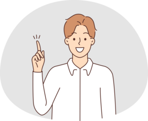 Smiling man find solution or idea