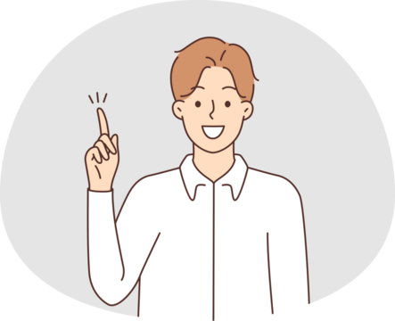 Smiling man find solution or idea