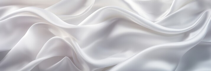 Closeup of crumpled white silk fabric background with luxurious texture   high end fashion design.