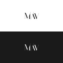 MAV logo. M A V design. White MAV letter. MAV, M A V letter logo design. Initial letter MAV linked circle uppercase monogram logo. M A V letter logo vector design. 