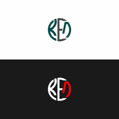 REJ logo. R E J design. White REJ letter. REJ, R E J letter logo design. Initial letter REJ linked circle uppercase monogram logo. R E J letter logo vector design. 