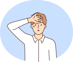 Unhealthy man suffer from heatstroke