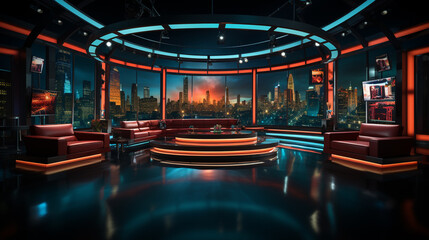Tv studio. News studio.