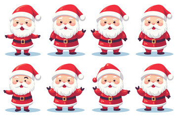 Packs of santa claus character concept template on transparent background PNG