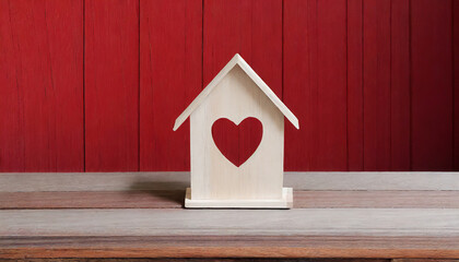 Obraz na płótnie Canvas Home, sweet home - House wood with heart shape