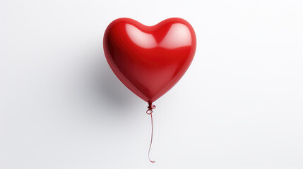 Heart balloon on a clean white background. The minimalist and expressive design adds a touch of romance and joy to your creative projects. Idea for Valentine's Day.