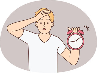 Frustrated man worried about deadline