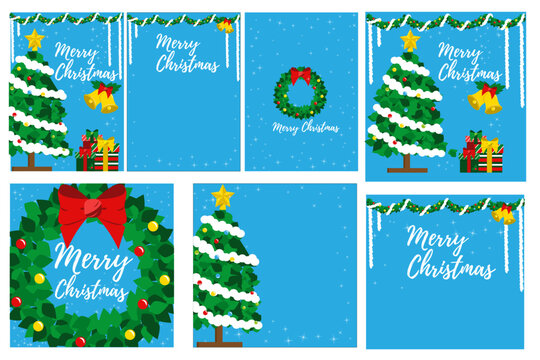 tarjetas navideñoas con diferentes tamaños y modelos para redes sociales o papeleria impresa