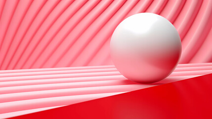 a white ball with red lines on a pink background with a pink background and a pink background with a red line