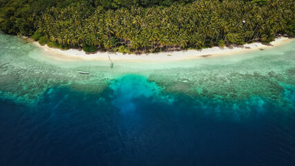 Beautiful beach tropical island with trees