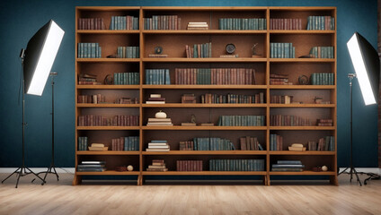 Luxurious library interior with antique furniture and bookshelves. - obrazy, fototapety, plakaty