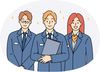 Obraz premium Smiling administration personnel standing together