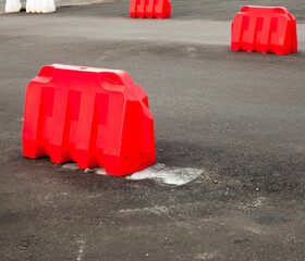Safety barriers on the road.