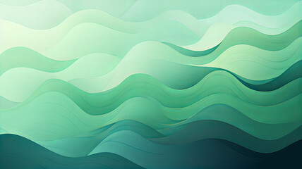 Obraz premium abstract wave in light and dark green colors, in the style of subtle gradients