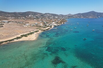 Aerial views from over the Greek Island of Antiparos