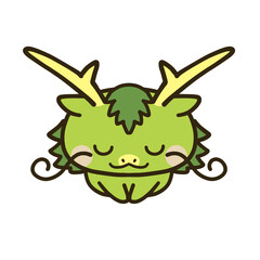 正座をして両手をつく二頭身の辰