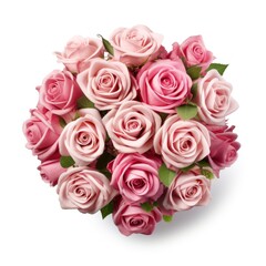 Bouquet of pink roses. isolated on white background