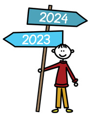 2023-2024 Wegweiser in die Zukunft
 - obrazy, fototapety, plakaty