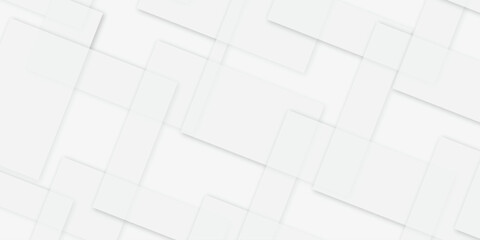 Abstract background with white gray colors texture .squares in bright light with soft shadows as pattern . space futuristic design concept. decorative web layout or poster banner design .