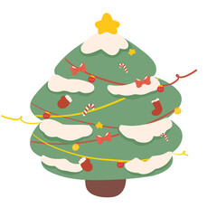 Christmas tree, orange tone