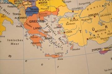 Map of Greece and neighbours