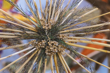 Composition of dry straw and dry grass.