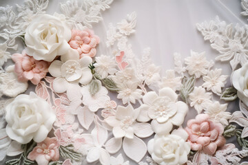 Details of the wedding dress fabric