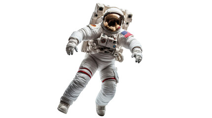 Astronaut in a spacesuit isolated on transparent background, image with background removed, created with Generative Ai technology.