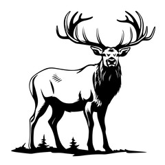Elk Silhouette Vector