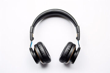 Fototapeta na wymiar Headphones set apart on bright background, ideal for audiophiles.
