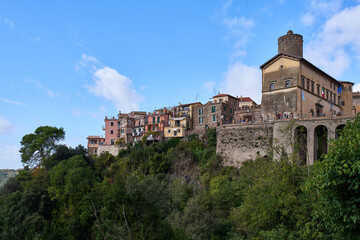 Fototapeta na wymiar The town of Nemi in the area of Colli Albani of the province of Rome, Italy