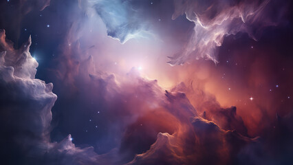 Galactic Sky with Stars and Clouds