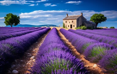 A Vivid Picture of a Lavender Field in Provence.
