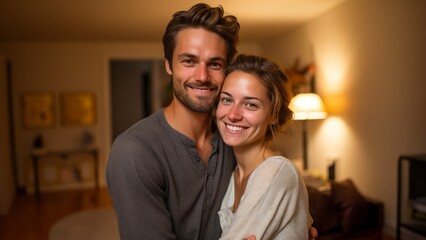 Fototapeta premium portrait of a couple in living room